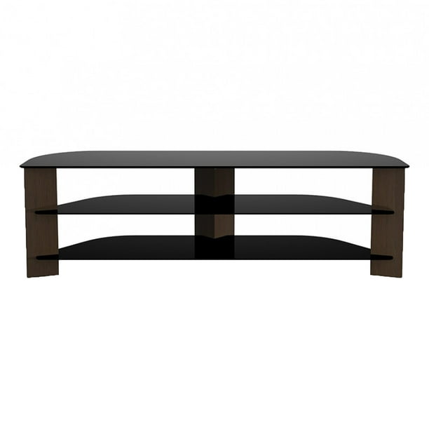 AVF Group 75" Reflections Varano Corner TV Stand, Walnut and Black