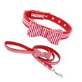 thumbnail image 2 of Classic Rayas Grids Perro Bow Pie ​​Colllar Correa Strap Hebilla Ajustable PU Suministros PET Suministros Cat Gatten Collor Collor Cuerda Jooan Modelo, 2 of 4