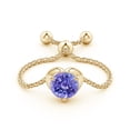 thumbnail image 2 of ANGARA Natural Round Tanzanite Solitaire Heart Bolo Ring in 14K Yellow Gold for Women (Size-5mm) | December Birthstone, Birthday, Anniversary, Jewelry Gift for Women | Natural Tanzanite Ring, 2 of 8