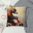 thumbnail image 2 of Orinice Bear Toy Car Child Graphic Decorative Cushion Throw Pillow Cover for Home Couch Living Room Bed Sofa - High-Quality Short Plush Material with Zipper Closure 1PC 12x12in, 2 of 5