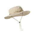 thumbnail image 3 of Sombrero de protección solar impermeable con cordones, plegable y ajustable, tipo cubo. Caqui, 3 of 9
