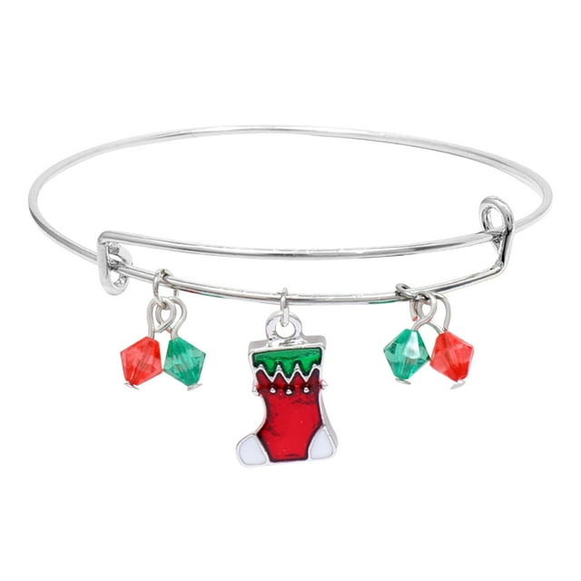Fiudx Pulsera Navideña de Aleación con Diseño de Árbol de Navidad, Joya Llamativa, Colgante de Aceite Único, Regalo para Fiesta, Compromiso, Accesorio Ideal para Mujer.