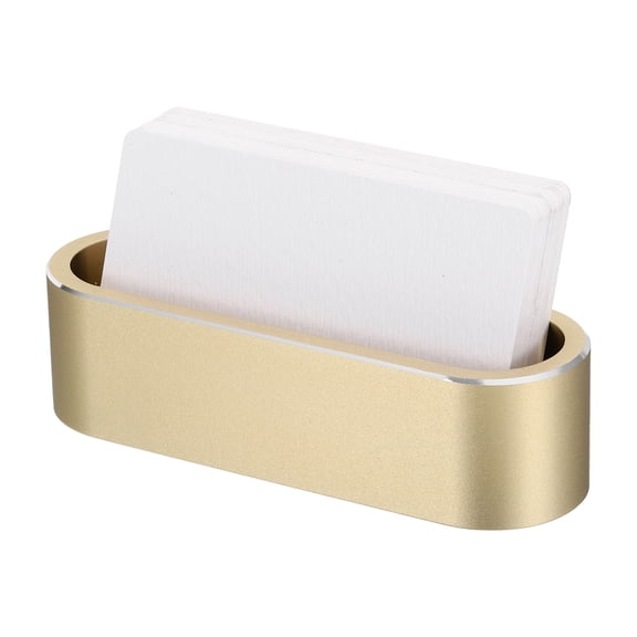 Uxcell Business Card Holder for Desk, Metal Name Card Organizer, Champagne Gold
