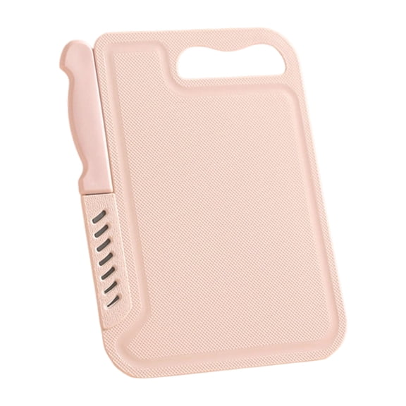 A Compact Cutting Board And Knife Combo With Stainless Steel Blades For Easy Food Preparation And Storage