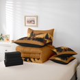 thumbnail image 6 of Manfei Family Bear 7-Piece King Bedding,Mountain Woodland King Bed in a Bag,Brown,Black Reversible, 6 of 7