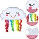 thumbnail image 3 of 6 Pieces 30 Inch Rainbow Cloud Shaped Foil Balloons Rainbow Foil Mylar Balloons Smiling Face Tassel Balloons For Rainbow Themed Party Decorations, 3 of 5