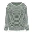 thumbnail image 2 of Jjayotai Striped Sweaters for Women, Boat Neck Batwing Sleeve Oversized Pullover Sweater Tops, Women's Fall Clothes Outfits Green S, 2 of 5