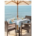 thumbnail image 3 of Outdoor Tablecloths with Umbrella Hole & Zipper, Blue Beach Coastal 60x60 Inch Square Tablecloths, Nautical Shell Starfish Coral Summer Waterproof Table Cloth, Patio/Pool/Picnic Table Covers, 3 of 8