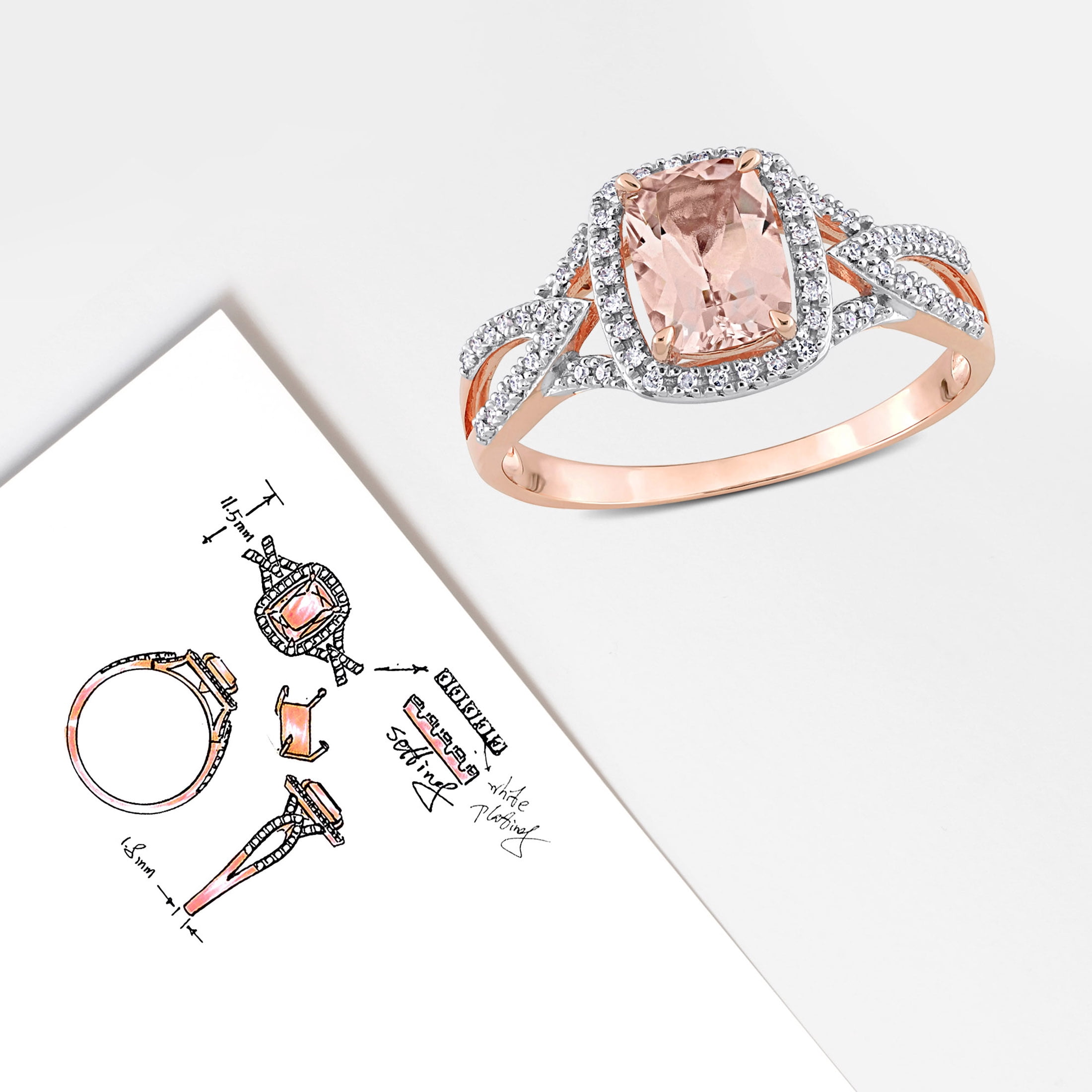 Everly Women's Morganite 10K Rose Gold Engagement Ring