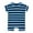 Navy, variant on Riecok Unisex Baby Toddler Short Sleeve Romper Onesie Striped Print Round Neck Summer Clothes 3-24 Months Blue 12 M