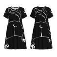 thumbnail image 3 of Bixox Robe d'Été à Manches Courtes pour Femmes Robe Ample Longueur Genou avec Poches-Animal Bouledogue, 3 of 7