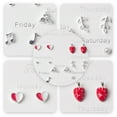 thumbnail image 3 of 7 Pairs A Week Earring Set Exquisite Female Accessories Fashionable Heart Star Earring Set Type F, 3 of 6