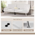thumbnail image 4 of Homall Canapé-Lit Futon en Similicuir Canapé Moderne Convertible Inclinable Pliant avec 2 Porte-Gobelets, Blanc, 4 of 7