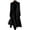 Black, variant on Leidass Womens Long Overcoat Notched Lapel Self Tie Belt Waist Button Front Long Sleeve Solid Tailored Outerwear With Side Pockets Black L