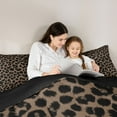 thumbnail image 4 of jejeloiu Leopard Cheetah Print 7 Pieces Bedding Comforter Set,Jungle Animal Full Bedding Set,Black Brown Fitted Sheet Flat Sheet For Kids,Luxury Bedroom Decor Reversible, 4 of 8