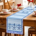 thumbnail image 5 of Ocean Archor Table Runner 90 Inches, Summer Rustic Nautical Coastal Beach Blue Stripes Bed Runner Dresser Scarves Tabletop for Indoor Outdoor Parties/Ceremony/Banquet, 13" x 90", 5 of 9