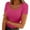 Hot Pink, variant on Horkkom Summer Tops for Women Trendy Short Sleeve Cropped Crop Tops Solid Color Slim Casual Cropped T Shirts L