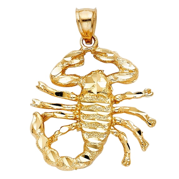 FB Jewels 14K Yellow Gold Scorpion Pendant 28mm X 29mm