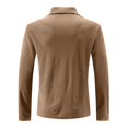 thumbnail image 5 of WULMLEO Mens Long Sleeve Polo Shirts Solid Color Button Slim Fit Collared Tshirts Business Casual Tops Tennis Golf Tees Brown XL, 5 of 7
