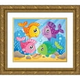 thumbnail image 1 of Viskova, Klara 31x26 Gold Ornate Wood Framed with Double Matting Museum Art Print Titled - Happy Fishes II, 1 of 4