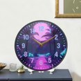 thumbnail image 4 of Yayeee Wall Clock Battery Operated 9.5" Silent Non-Ticking for Living Room, Pink Neon Road, 4 of 8