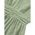 thumbnail image 4 of Women V Neck Summer Dress Ruffle Sleeves Dot Boho Flowy Beach Long Maxi Cocktail Dresses Light green L, 4 of 10