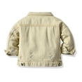 thumbnail image 3 of IBTOM CASTLE Toddler Kid Baby Boys Girls Denim Jacket Long Sleeve Button Down Jeans Coat Cowboy Overcoat Hoodie Casual Outwear 2-3 Years Beige, 3 of 8