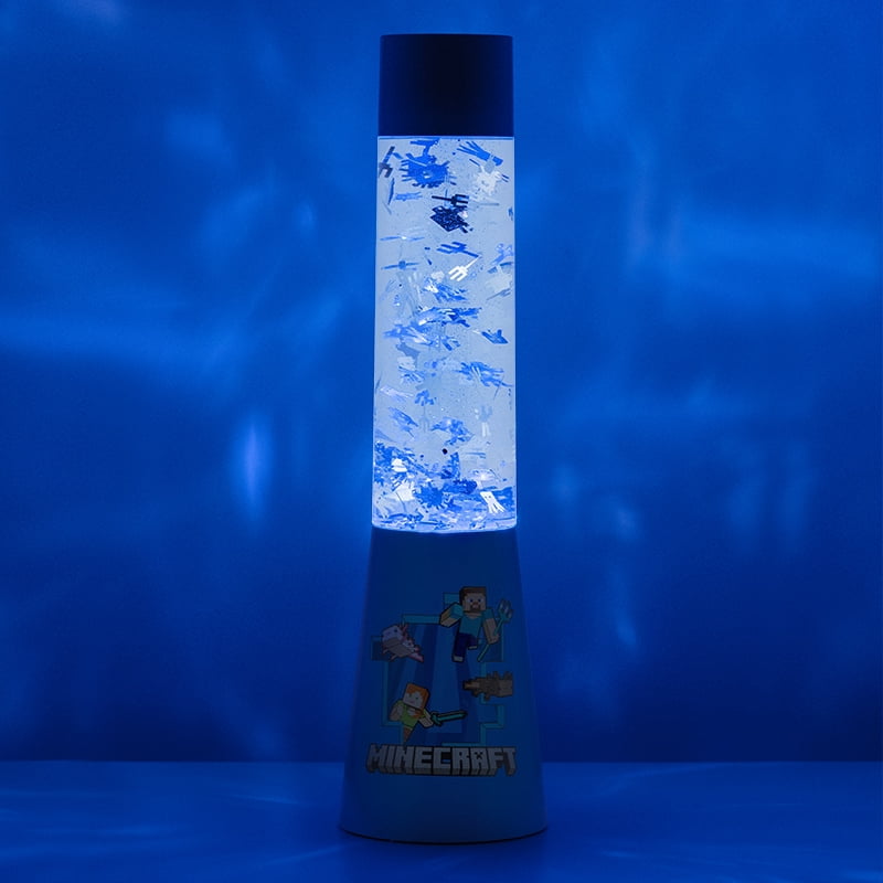 Minecraft Glitter Liquid Flow Lamp with Floating Icons - Officially Licensed Microsoft Merchandise, Bedroom Night Light, Game Room Decor | Paladone