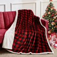 thumbnail image 1 of BEAUTEX Sherpa Throw Blanket Fleece Blanket, Super Soft and Cozy Plaid Plush Blanket (Red, Throw 50" x 60"), 1 of 6