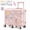 Pink, variant on 20" Kids Ride On Suitcase with 6 Spinner Wheels, Foldable Magnetic Footrest & Adjustable Handle, Lightweight Carry on Hardshell Travel Luggage with Lock for Boys Girls, Black