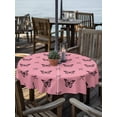 thumbnail image 2 of Outdoor Tablecloth with Umbrella Hole for Patio/Picnic/Party/Camping, Pink Spring Butterfly Waterproof Table Cloth Round Cover Washable, Black Bow Knot (Dia 54"), 2 of 8