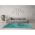 thumbnail image 3 of Ahgly Company Indoor Rectangle Abstract Turquoise Blue Modern Area Rugs, 2' x 3', 3 of 4