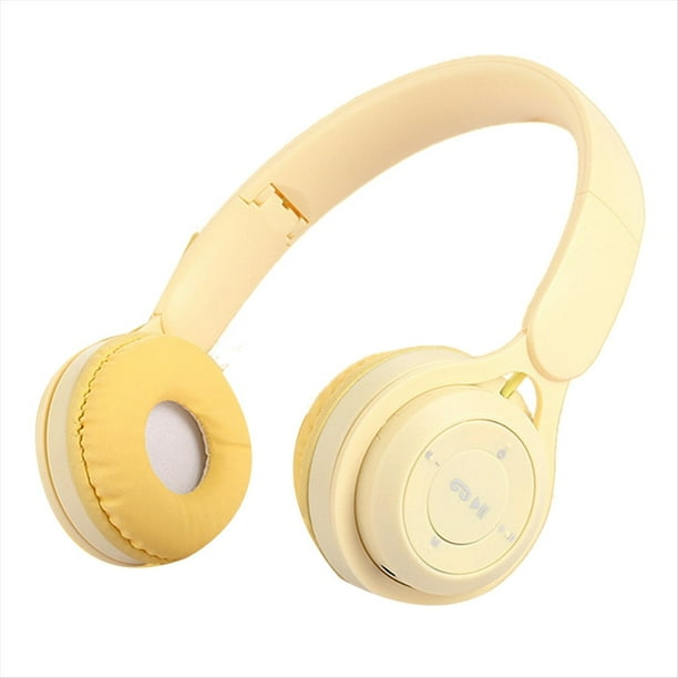 Diadema Auriculares Bluetooth Y08 Auriculares Inalámbricos Bluetooth Auriculares Portátiles Plegables para Niños Amarillo