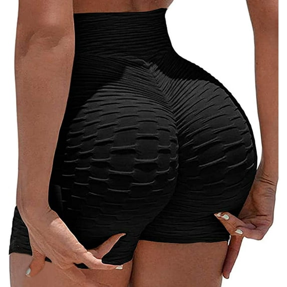 Vaslanda Booty Shorts for Women Workout Shorts Brazilian Textured Butt Lift Gym Shorts