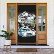 Ghostbusters Marshmallow Door Cover Decorated Banner Tapestry Home Decoration Holiday Party Supplies Door Banner Porch Sign Banner 72.8 x 35.4 Inch
