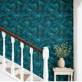 thumbnail image 2 of S4Sassy Tropical Blossom Wallpaper - Blue Wall Covering, 25" x 120" Self-Adhesive Textured Vinyl Walls Paper, Decorative Wall Wrap, Easy DIY Walls Covering For Bedroom, Living Room, Living Space, 2 of 9