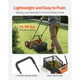 thumbnail image 4 of 16" Manual Push Reel Lawn Mower 5-Blade Adjustable Height Grass Catcher 2 Wheels, 4 of 7