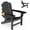Black-1 Pack, variant on Erinnyees 3-Level Adjustable Adirondack Chair, Wooden Textured, HDPE All-Weather Folding Fire Pit Chair with Cup Holder, Outdoor Chair for Poolside Deck Patio Garden Backyard Lawn Campfire