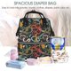 thumbnail image 5 of Disketp Snake And Flower Mochila de Pañales de Gran Capacidad con Múltiples Bolsillos, Mochila de Viaje Multifuncional para Bebé, Unisex, Moderna y Resistente, 5 of 6