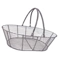 thumbnail image 1 of Organizador de fruteros de alambre de hierro, cesta de almacenamiento para pan y verduras, ideal para repostería. Gris plata, 1 of 9
