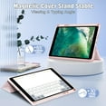 thumbnail image 2 of Clear Back Cover for Apple iPad 9th 8th 7th Generation, Trifold Multi Angle Viewing Stand Auto Sleep Wake Shockproof Build in Pencil Holder Full Protection Case for iPad 10.2" 2022/2021/2019,Pink, 2 of 12