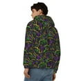 thumbnail image 4 of Goofa Neon Mardi Gras Pattern Mens Full-zip Hoodie, Zip-up Pullover Hooded Sweatshirt, Kangaroo Pocket Hoodie Ideal for Daily Wear, Travel, and Home-X-Large, 4 of 5