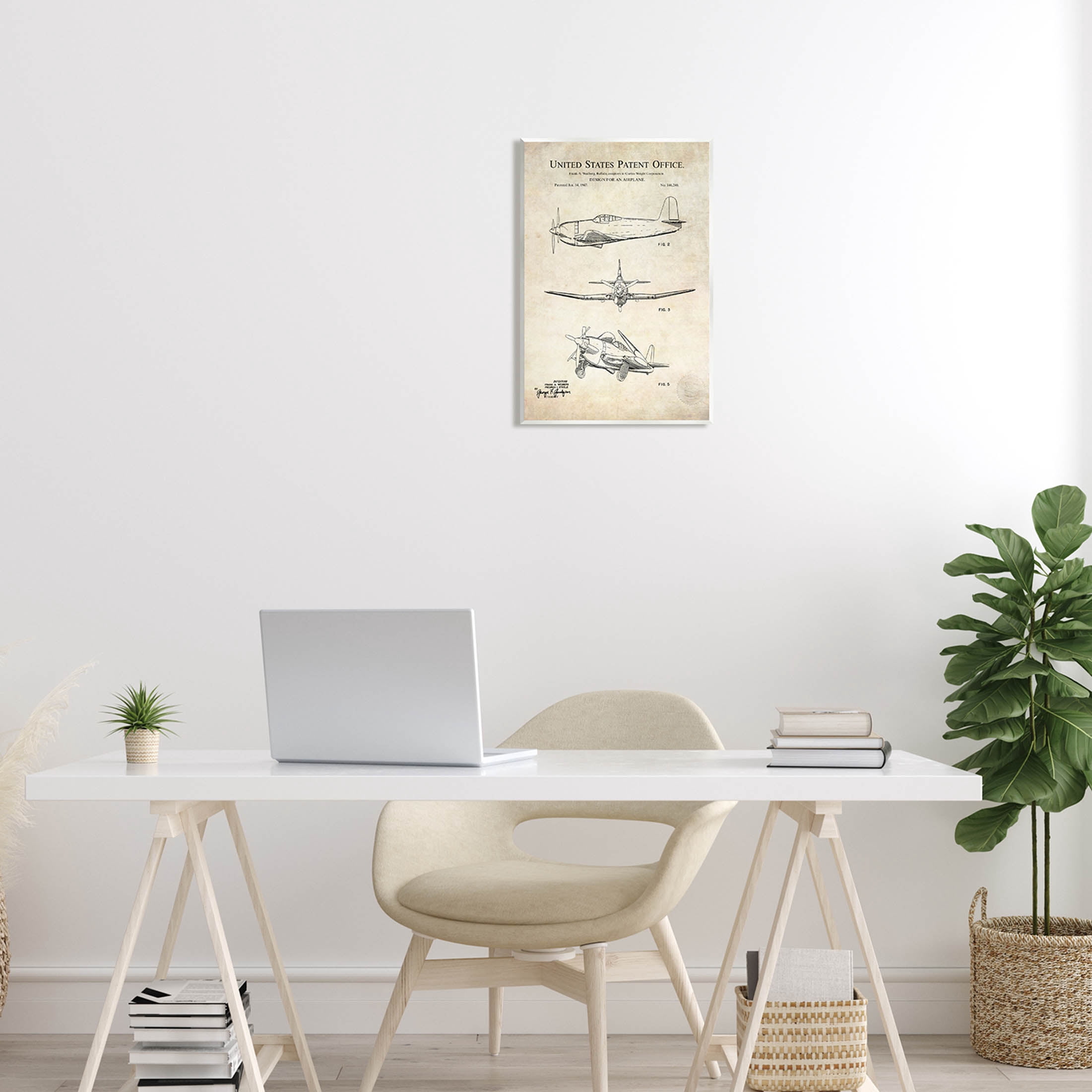Stupell Industries Vintage Historic US Aircraft Graphic Art Unframed Art Print Wall Art, Design by Karl Hronek