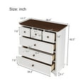 thumbnail image 4 of Wooden Captain 6 Drawer Dresser,Modern Wood Dresser Chest Organizers for Bedroom Living Room Kids' Room,White+Walnut, 4 of 7