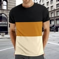 thumbnail image 2 of Men Summer Tops Men's Fashionable Casual Solid Round Neck Pocket Short Sleeved T Shirt Top Mens Long Sleeve Tee Spandex Walking T Shirts Men 6 Foam Mens Tee Tops Fall Long Sleeve Workout Gold 2XL, 2 of 7