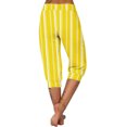 thumbnail image 6 of XuJwPNcy Womens Capri Pants Casual Summer Stripe Print Elastic Waist Capris Soft Active Stretch Cinch Bottom Pants, 6 of 6