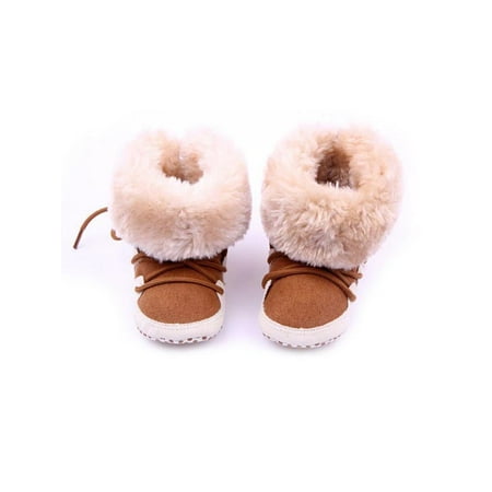Funcee Newborn Baby Snow Boots Soft Toddler Infant Winter Warm Fleece Booties Baby