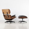thumbnail image 4 of Charles Mid-century Top Grain Leather Lounge Chair & Ottoman Set, 4 of 4
