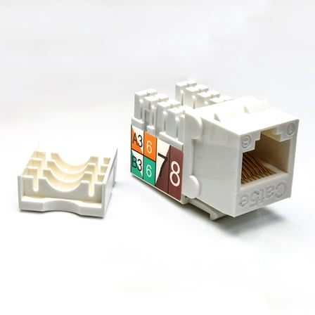 ACCL Cat.5E RJ45 110 Type Keystone Jack White, 1 Pack