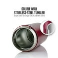 thumbnail image 3 of Ovente Stainless Steel Vacuum Insulated Coffee Water Mug, 12 oz Portable Double Wall Handheld Tumbler with Tea Infuser, BPA-Free Spill Proof Travel Friendly for Hot Cold Beverage, Red MSA12R, 3 of 9